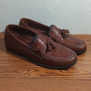 Men's Dexter Carmel Cordo Leather Tassel Loafers, Brown, Size 10M